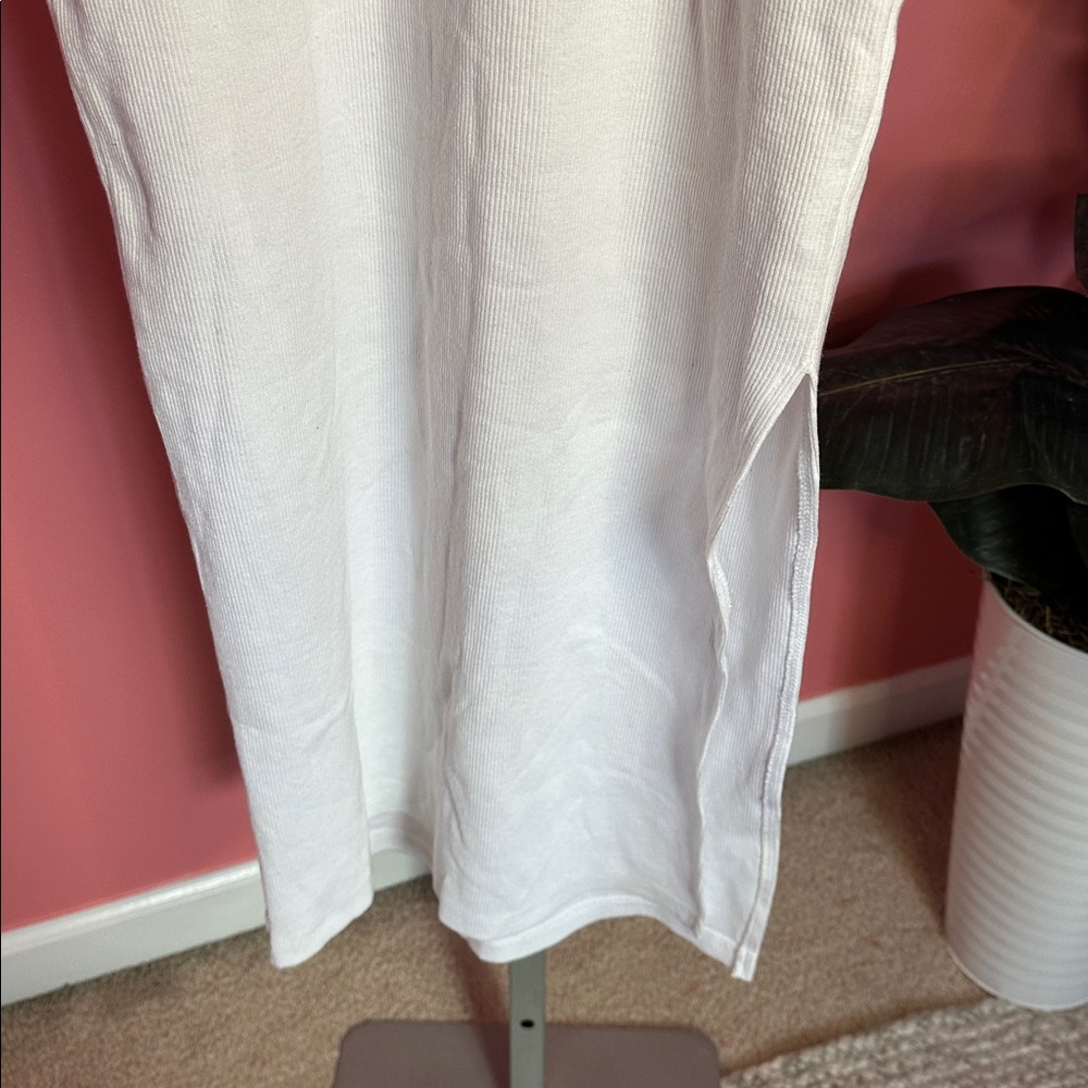 NWT Nasty Gal Standards High Ribbed Midi Dress, White, Size 8 - Picture 7 of 14